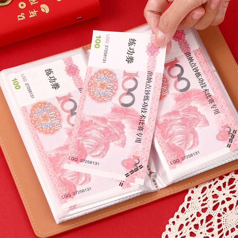 With Password Lock 100 Envelopes Money Saving Challenge Lucky Money PU Money Collection Book Reusable Large Capacity