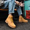 Unisex ručně vyráběné retro pánské boty z přírodní hovězí kůže Vodotěsné kotníkové sněhule Pánské boty