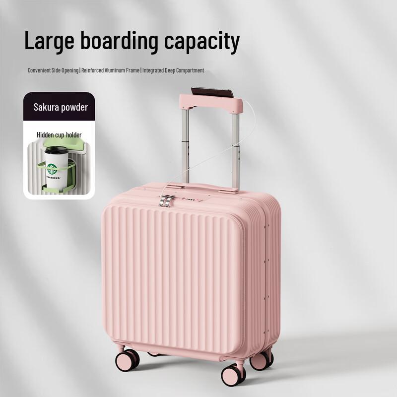 

JOURHEY SHI Aluminum Frame Side-Opening Deep-Compartment Luggage 18 inch