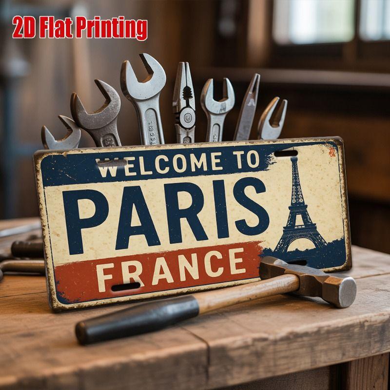 Retro Metal Wall Art Travel Cityscape Decor for Living Room Bedroom Cafe