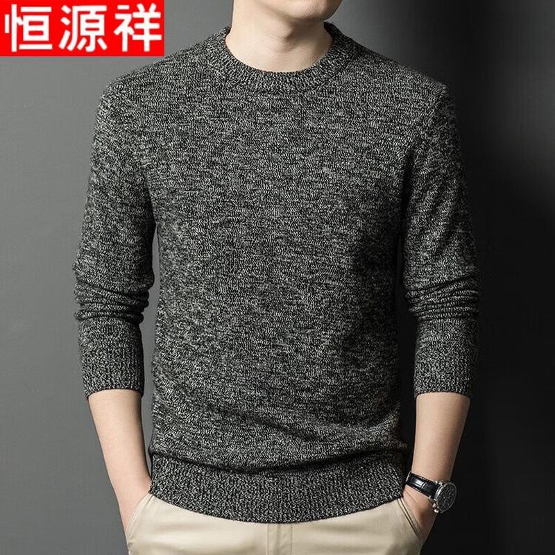 

Hengyuanxiang Men s Thickened Round Neck Wool Blend Sweater L