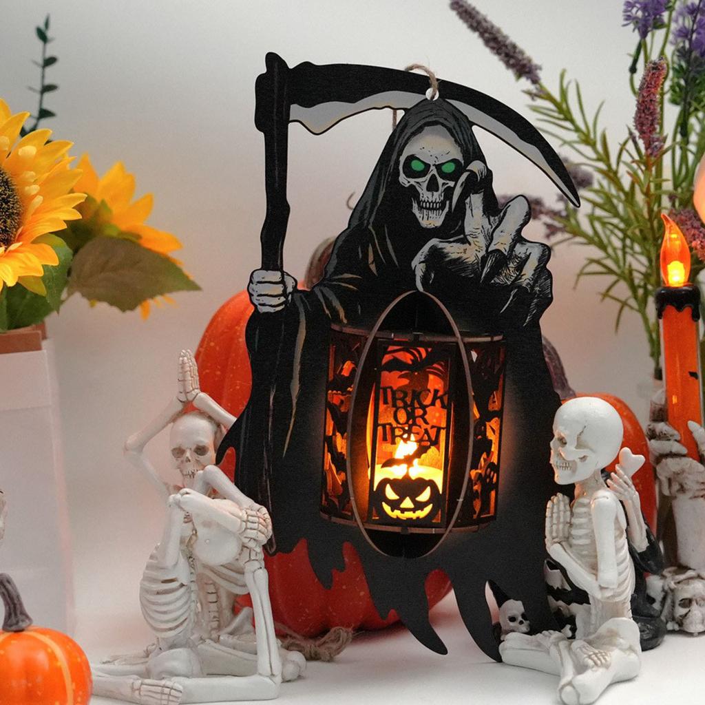 Creative Halloween Wooden Hollowed-out With Lights, Pendants, Display Stands, And Small Night Lights.