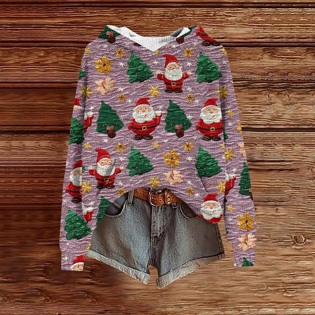 Sweatshirts For Women Knit Sweater Cute Shirt Fall Pullover Hooded Sweatshirt