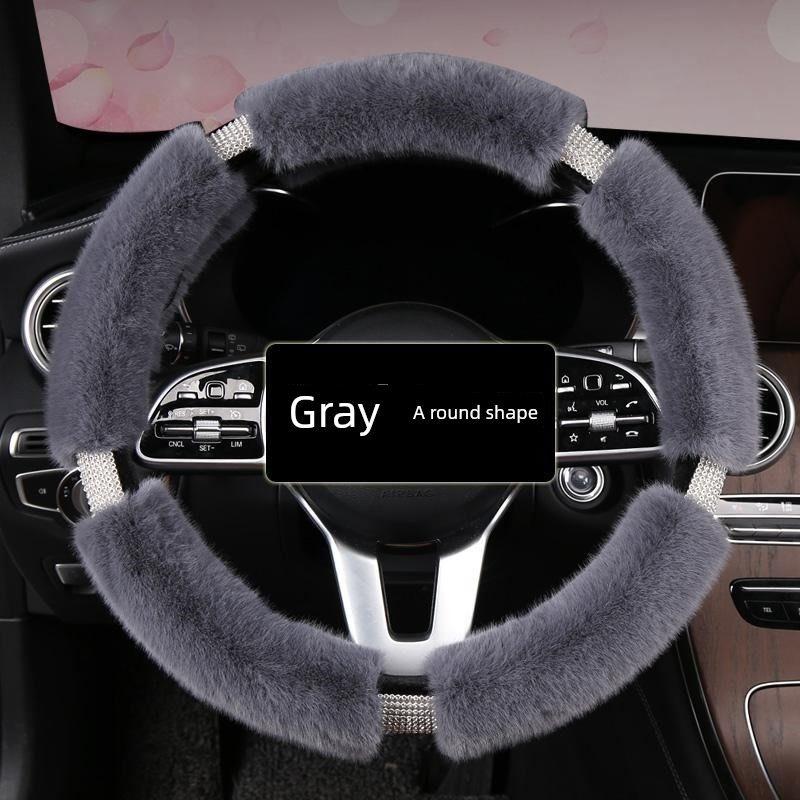 Car Steering Wheel Cover Winter Warm Short Plush Universal Car Handle Cover Trendy Cute Goddess Fashion Style Interior Decoration