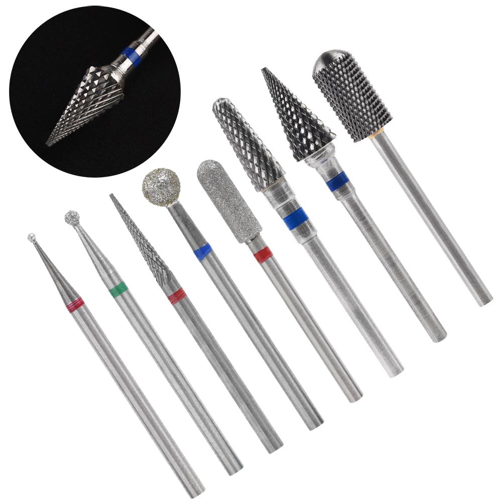 kads Ceramic Diamond Milling Cutter Set for Electric Nail Drill Machine Carbide Drill Cutter Manicure Pedicure Tool