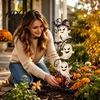 Holiday Lawn Art for Path Halloween Ghost Garden Stake Cute Ghosts 2D Flat Metal Yard Decorations Sign Outdoor Decoration Pathway Patio Front Porch