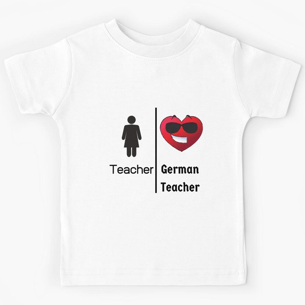 Female Cool German Teacher Heart and Smile Comparison Kids T-Shirt 140