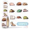 500Pcs/Roll Sleeping Animals Series 02 Kids Rewards Stickers - DIY Scrapbooks Album Decor Sealing Label Decals
