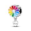 Multi Color Charms Fit Fashion Original Bracelets 925 Silver Colorful Zircon Rainbow Bead Love Heart Clip Charm DIY Jewelry