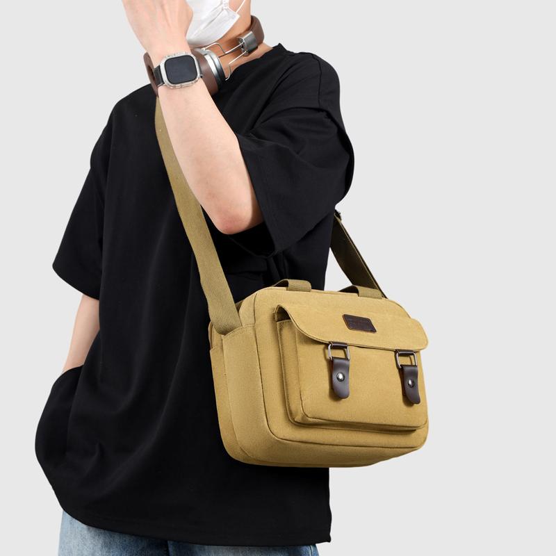 Canvas Handbag Men's Business Briefcase Shoulder Crossbody Bag
