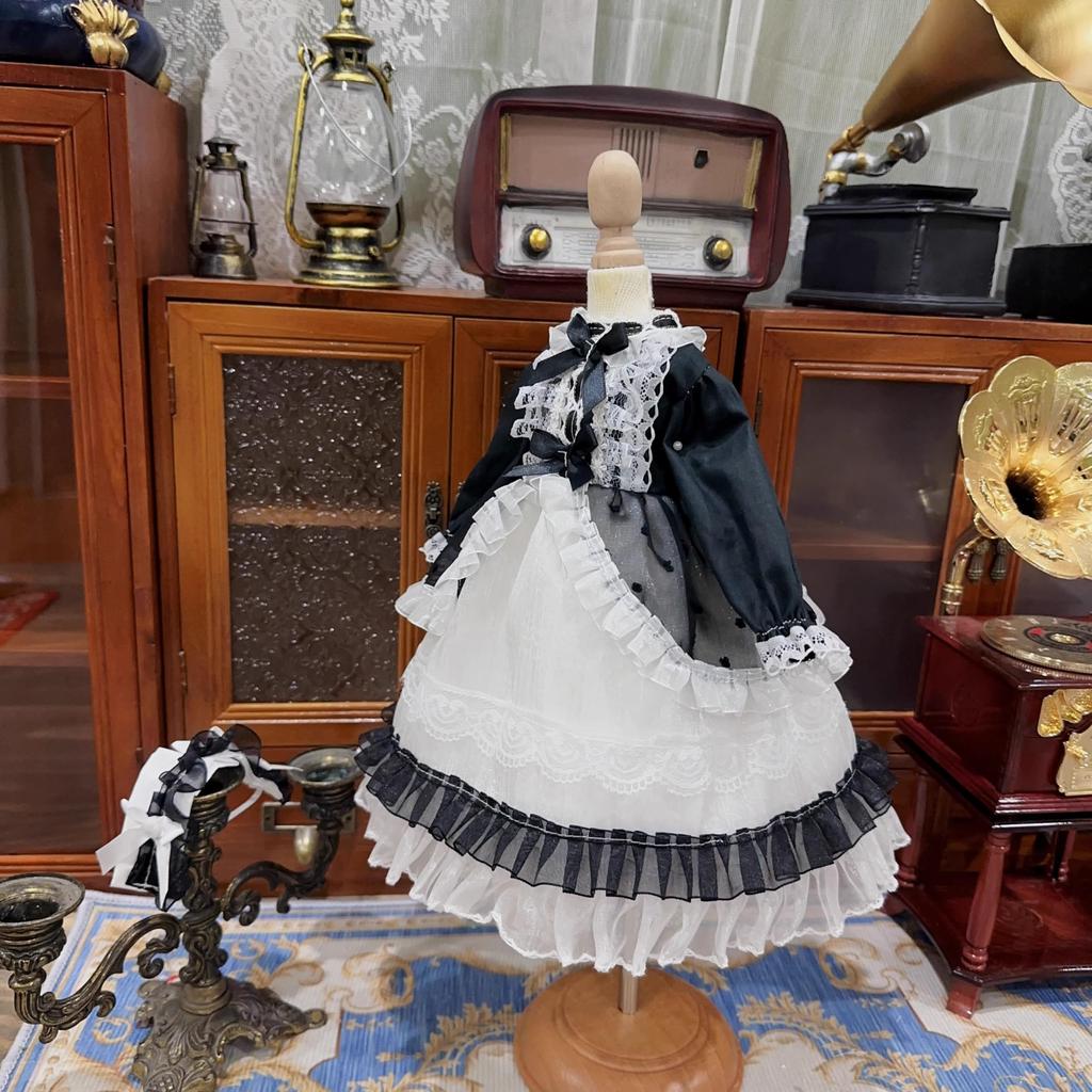 HAMRETHYPPZ BJD Ball Jointed Doll Doll Maid Cute Black Maid Cute Princess Skirt and Body Not Black 1/4 1/6 1/3 Dress, Costume, Outfit, Skirt, (Head