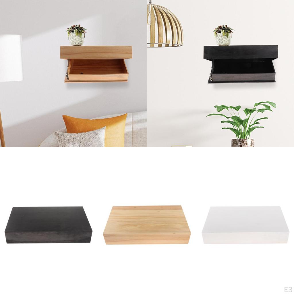 Prateleira Flutuante Compacta com Gaveta de Armazenamento para Pequenas Salas de Estar e Banheiros