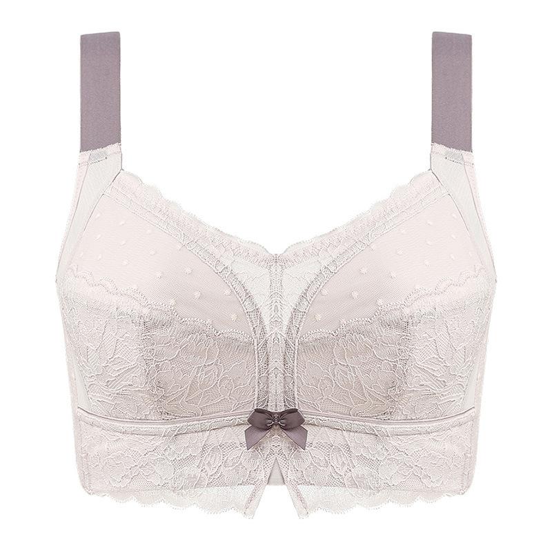 Summer ultra-thin large-breasted small underwear women's all-inclusive steel-free white sexy large-size bra