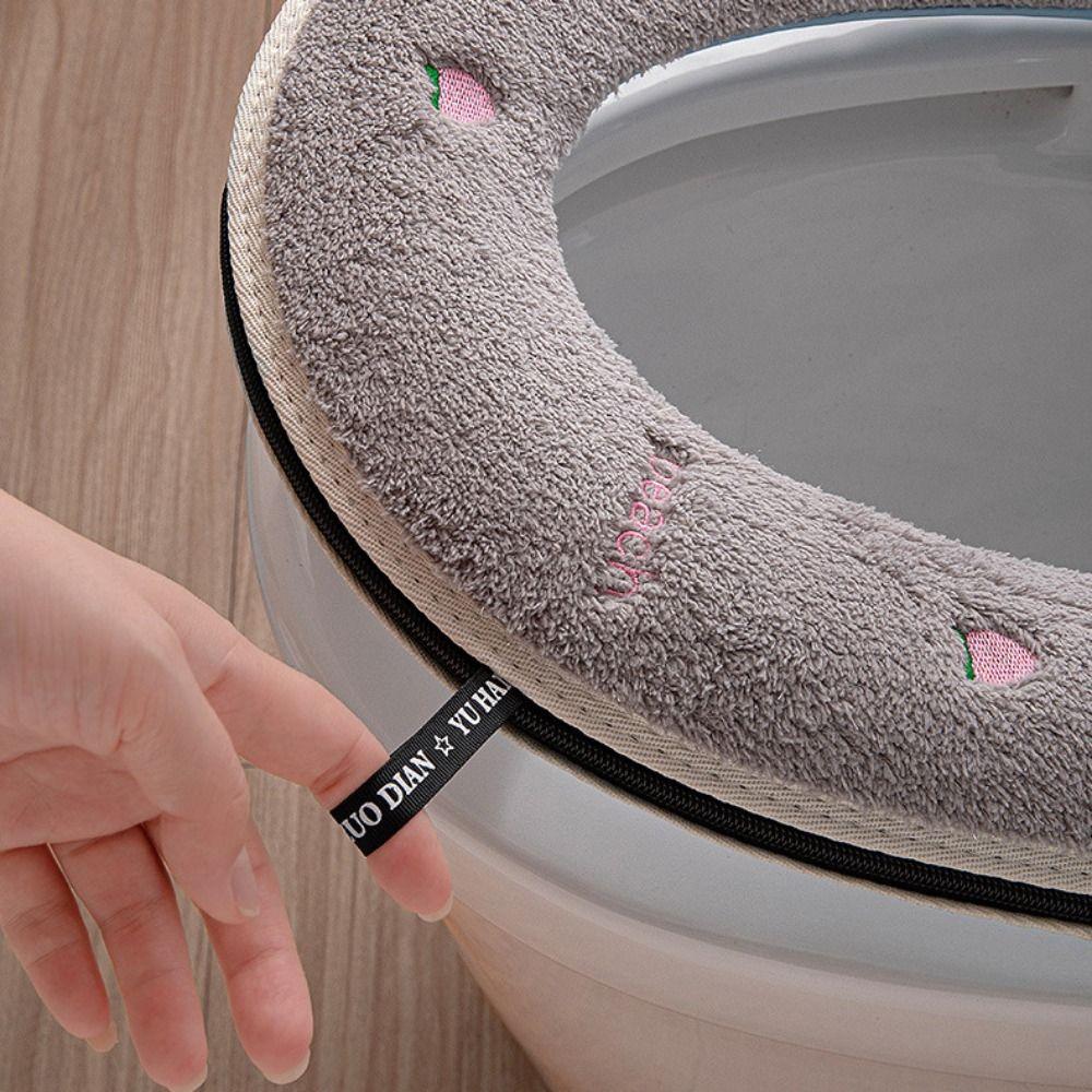 Handle Toilet Seat Cushion With Zipper Closestool Mat Reusable Toilet Pad Bathroom