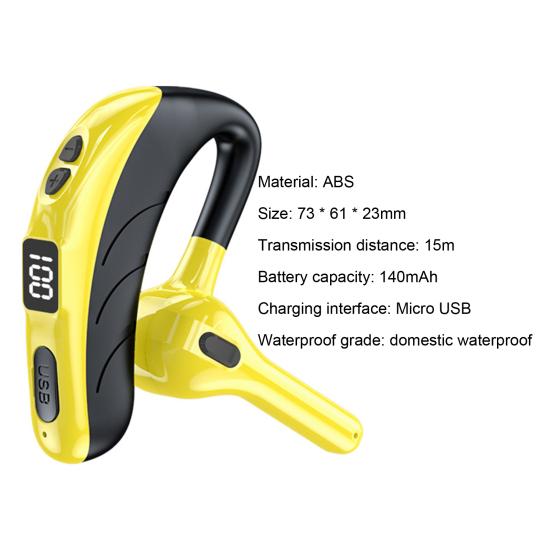 X13 Bluetooth 5.0 Sluchátko Handsfree LED Digitální Displej Jednosluchátkové Bezdrátové Sluchátko s Mikrofonem pro Fitness