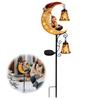 LED Glowing Christmas Moon Solar Stake Light with Bell Xmas Garden Stake Lamp  Pathway Lighting