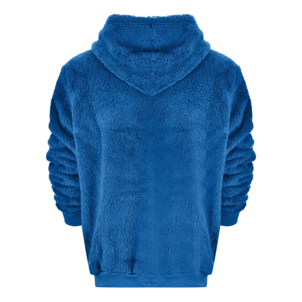 Men's Autumn Plush Hoodies Big and Tall Solid Color Sweatshirts Fuzzy Fleece Letter Label Comfty Casual Sweatshirt for Men