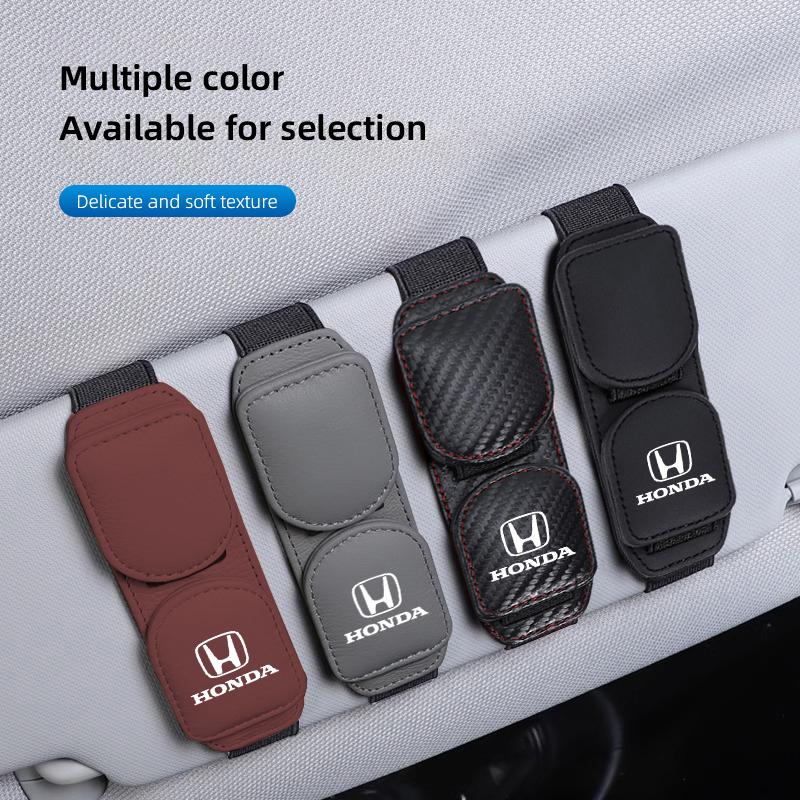 Car Glasses Clip Multifunction Leather Card Ticket Holder For Honda Civic Fit Jazz Accord Pilot CRV Odyssey Passport City Vezel SM1