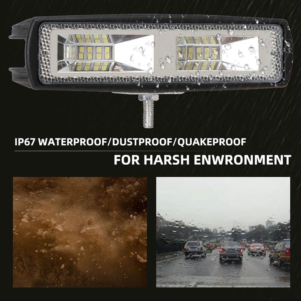 30W Car Work Light LED Bar Auxiliary Headlight 12-30V Spotlight Day Running Light 16SMD for Truck Offroad SUV ATV White 6000K