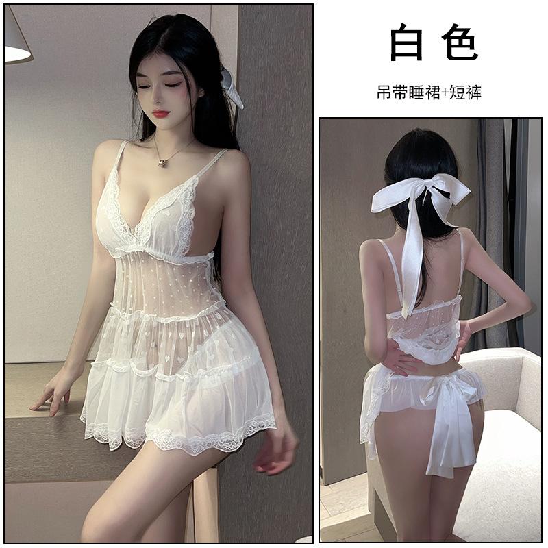 Sexy Lingerie, Sexy Dream Polka Dot Love Mesh Perspective Fairy Can Be Sent On Behalf of One Piece.