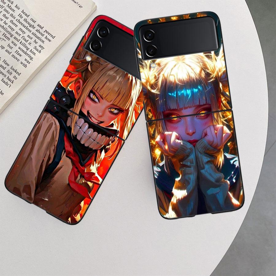 Himiko Toga Anime Phone Case For Samsung Z Flip 7 6 5G Galaxy Z Flip 5 4 3 Black Hard Cell Cover Luxury PC Shell Coque