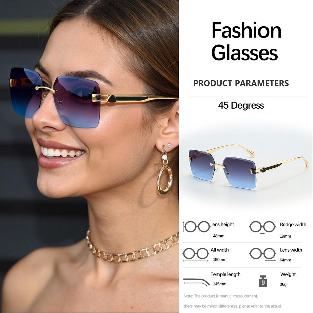 Modern Geometric Sun Glasses Metal Glasses Exquisite Workplace Items Modern Minimalist Commuting Styles Women Sunglasses