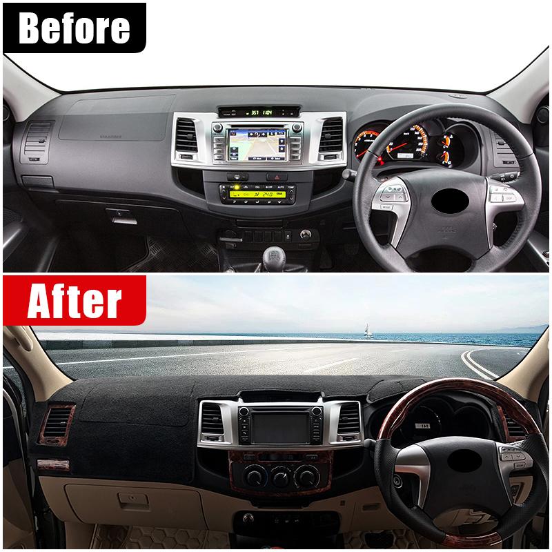 Car Dashboard Avoid Light Cover Anti-UV Carpets For Toyota Hilux SW4 Fortuner AN10 AN20 AN30 AN50 AN60 2005-2011 2012 2013 2014