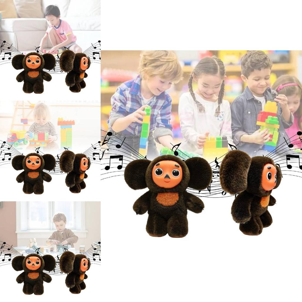 Soft And Cuddly Cheburashka Plush Toy With Music Feature In Deep Green Color