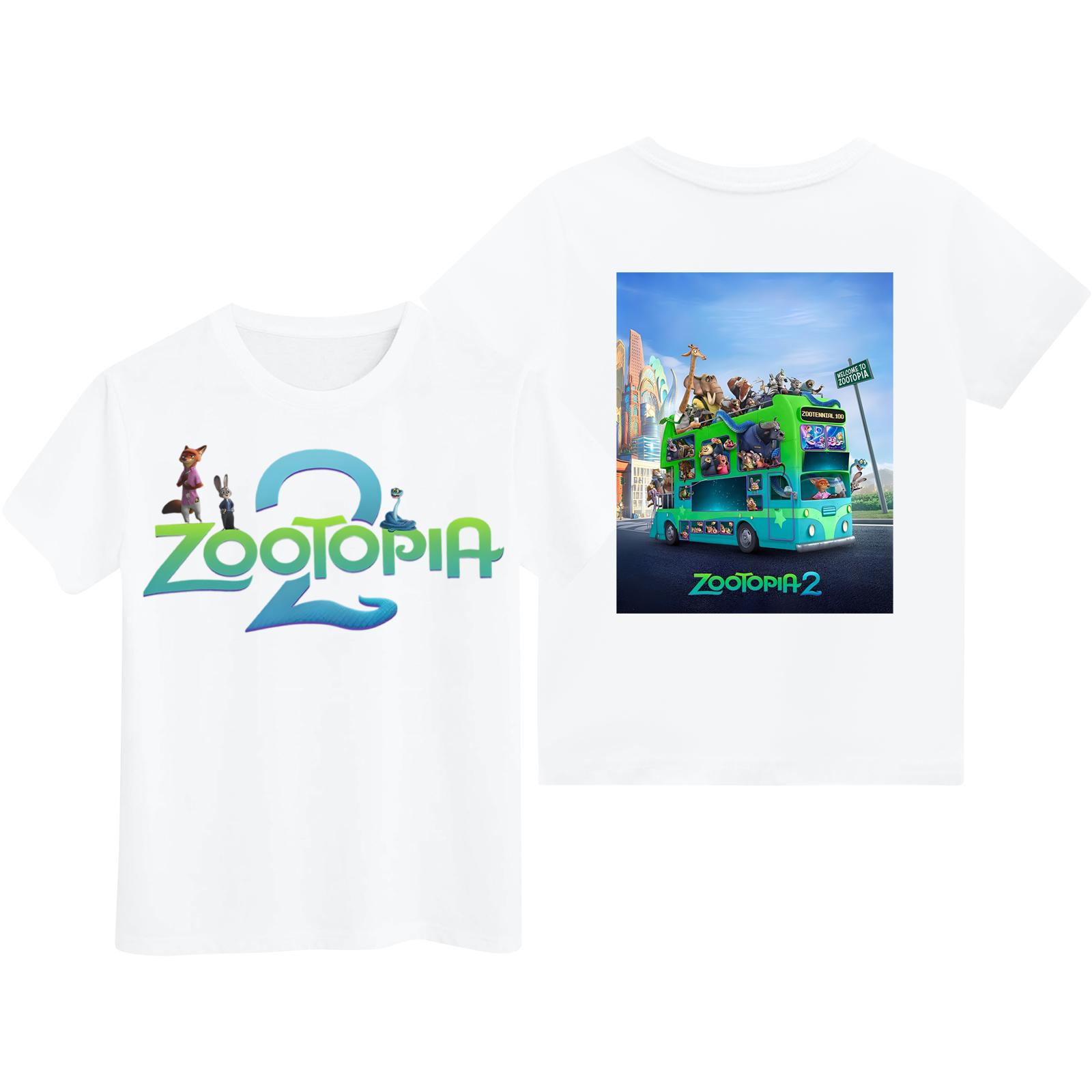 

Children s Casual Fashion Cartoon Print Short-sleeved T-shirt Top 120 білий