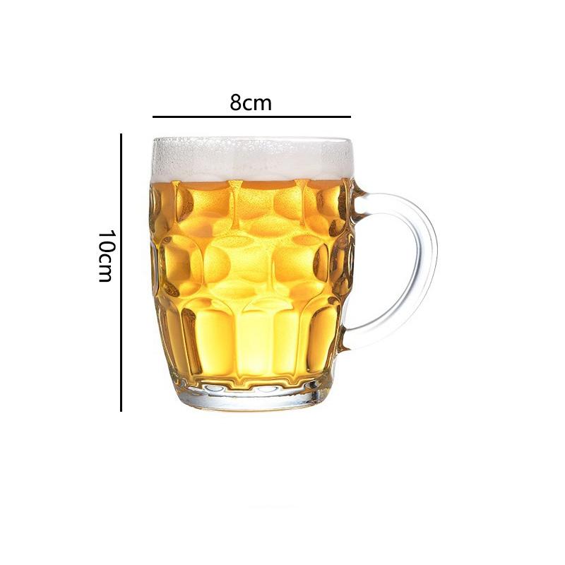 380ml/260ml/375ml Wheat Beer Glass Classic Craft Beer Glass with Handle Bar Large Capacity Beverage Cup Transparent Water Bottle