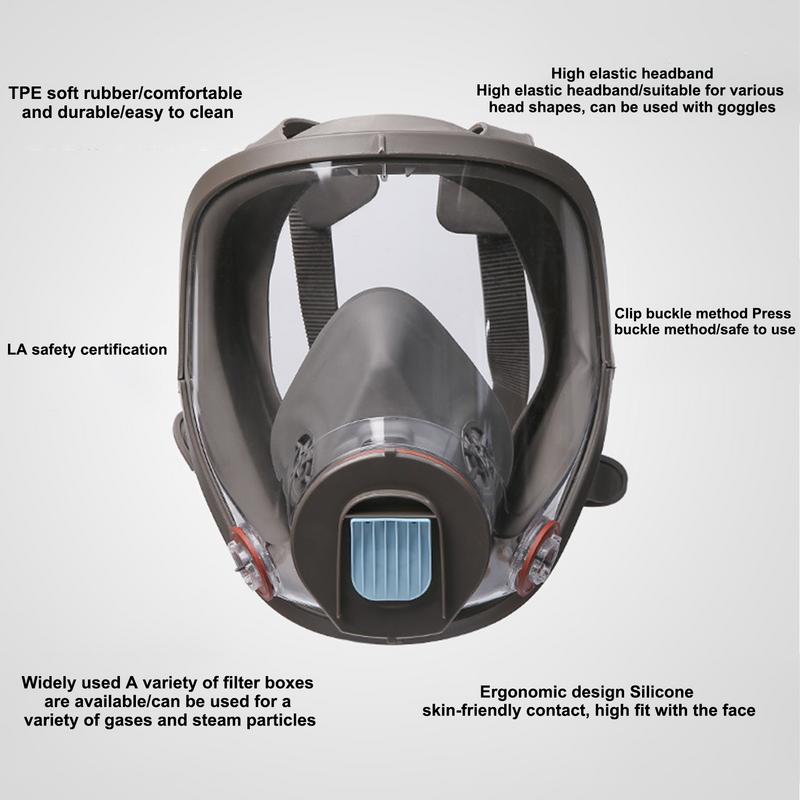 Anti-ceata 6800 Mască de gaz Vopsire industrială Pulverizare Respirator Siguranță Filtru de lucru Rezistent la praf Protecție completă cu formaldehidă
