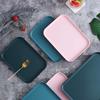 Nordic Plastic Snack Kitchen Supplies Rectangular Serving Tray Tableware Dessert Plates Dinnerware