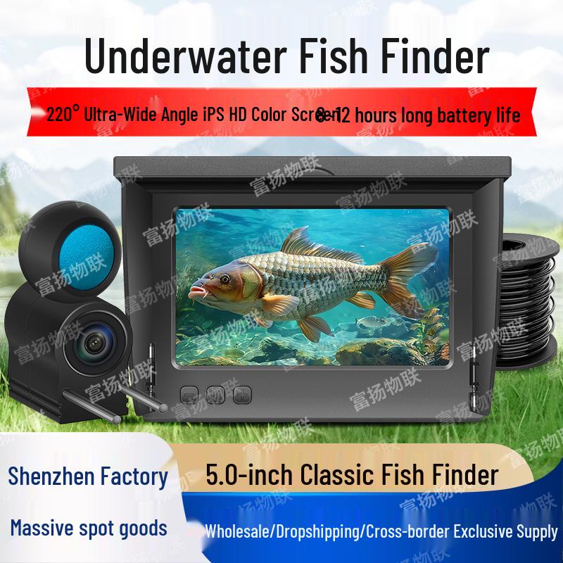 Underwater Fish Finder HD Camera with 5-Inch Display and Multi-Language Support