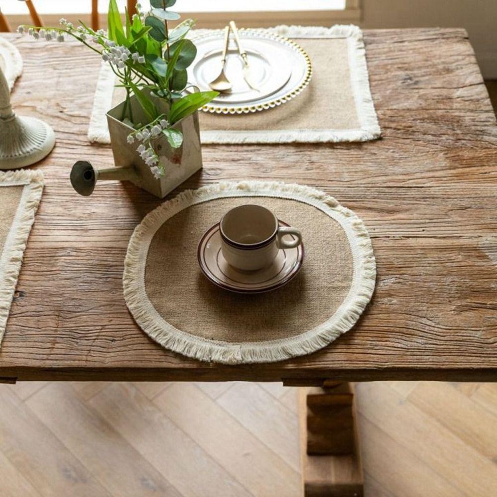 Coaster Party Home Decoration Non-slip Boho Fringe Table Mat Insulation Pad Placemat Cup Pad