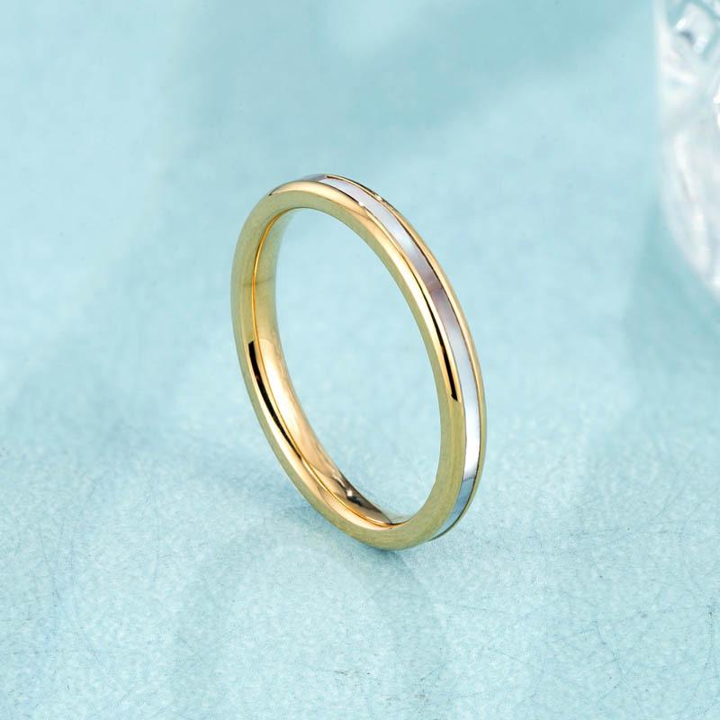 Titanium Steel Korean Simple and Colorful Fritillary Ring Electroplating Niche Smooth Shell Ring Female Ins Accessories