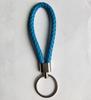 Woven Leather Cord Metal Keychain Pendant