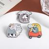 Funny Opossum Animal Enamel Pins I Can't Live Laugh Love In These Conditions I Am Good Kitty Brooches Lapel Badge Jewelry Gifts