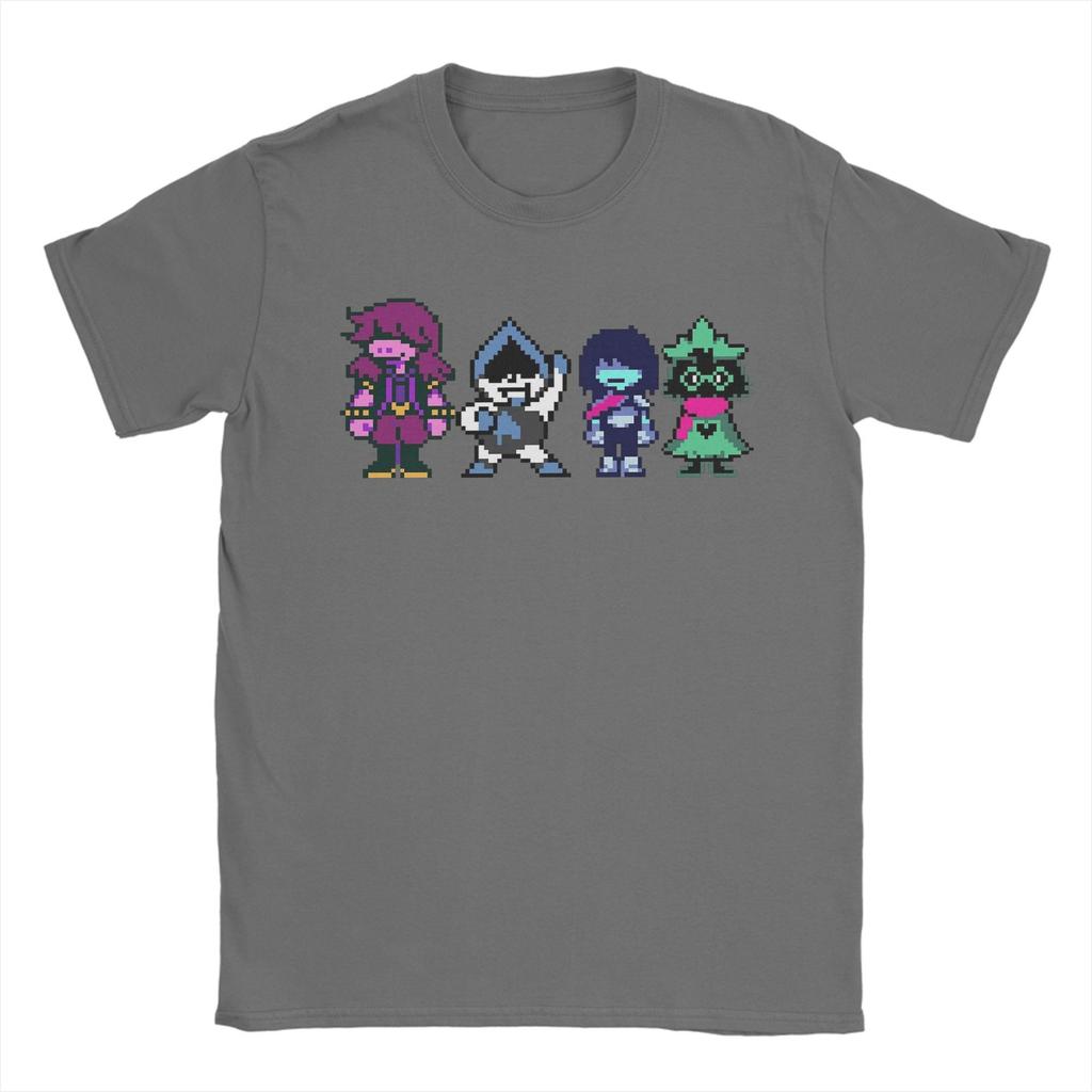 DELTARUNE MAIN CHARACTERS T-Shirt for Men  Vintage Pure Cotton Tees Crew Neck Short Sleeve T Shirts Gift Idea Clothing