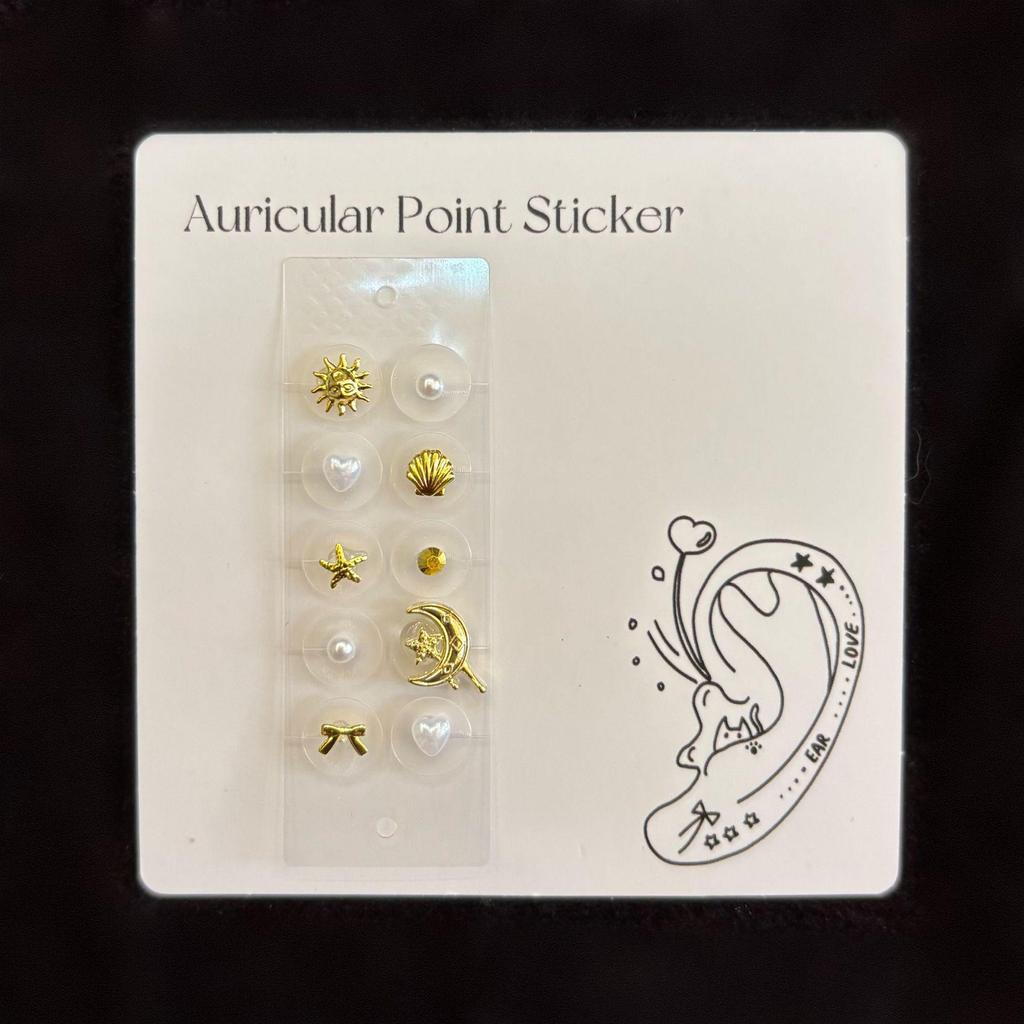 Sie Yuwu Stern Mond Ohrring Set: Damen Luxus Nischenmode Ohrklemmen (10 Stück)