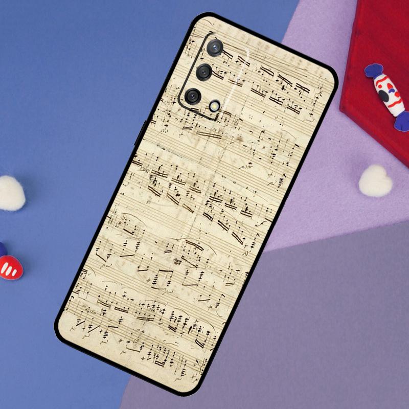 Sheet Music Case For OPPO A17 A54 A57 S A77 A74 A94 A5 A9 A53 A15 A16 A76 A96 A52 A72 A18 A58 A98 A78