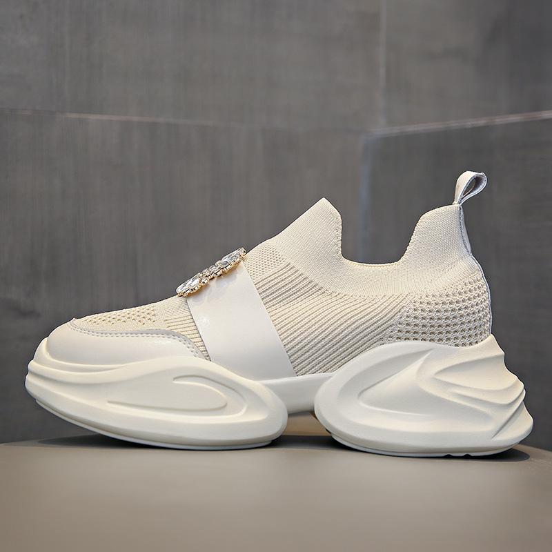 

Little white shoes platform women s inner height increase dad shoes women s 2025 muffin casual sports women s shoes spring and autumn shoes beige 35