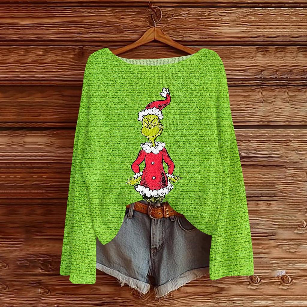 Christmas Sweatshirts For Women Knit Sweater Cute Shirt Fall Crewneck Pullover Tops