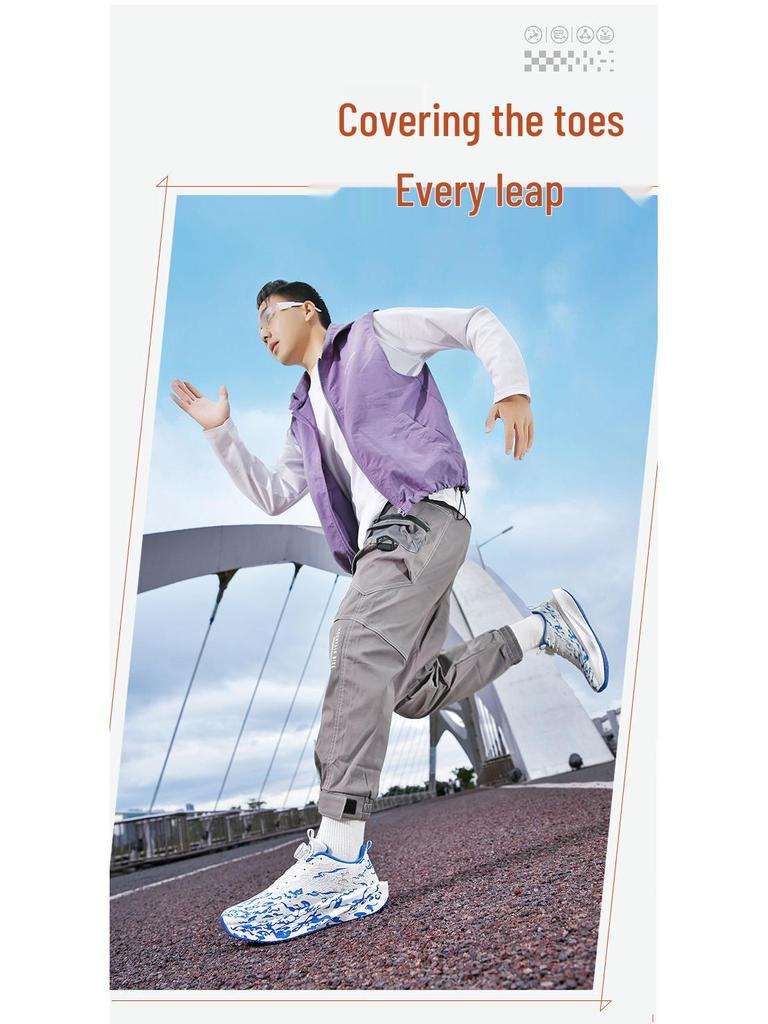 Cross 2025 Fluorescent Running Shoes: Soft Sole Carbon Plate, Parent-Child Couple Style, Heartbeat Design.