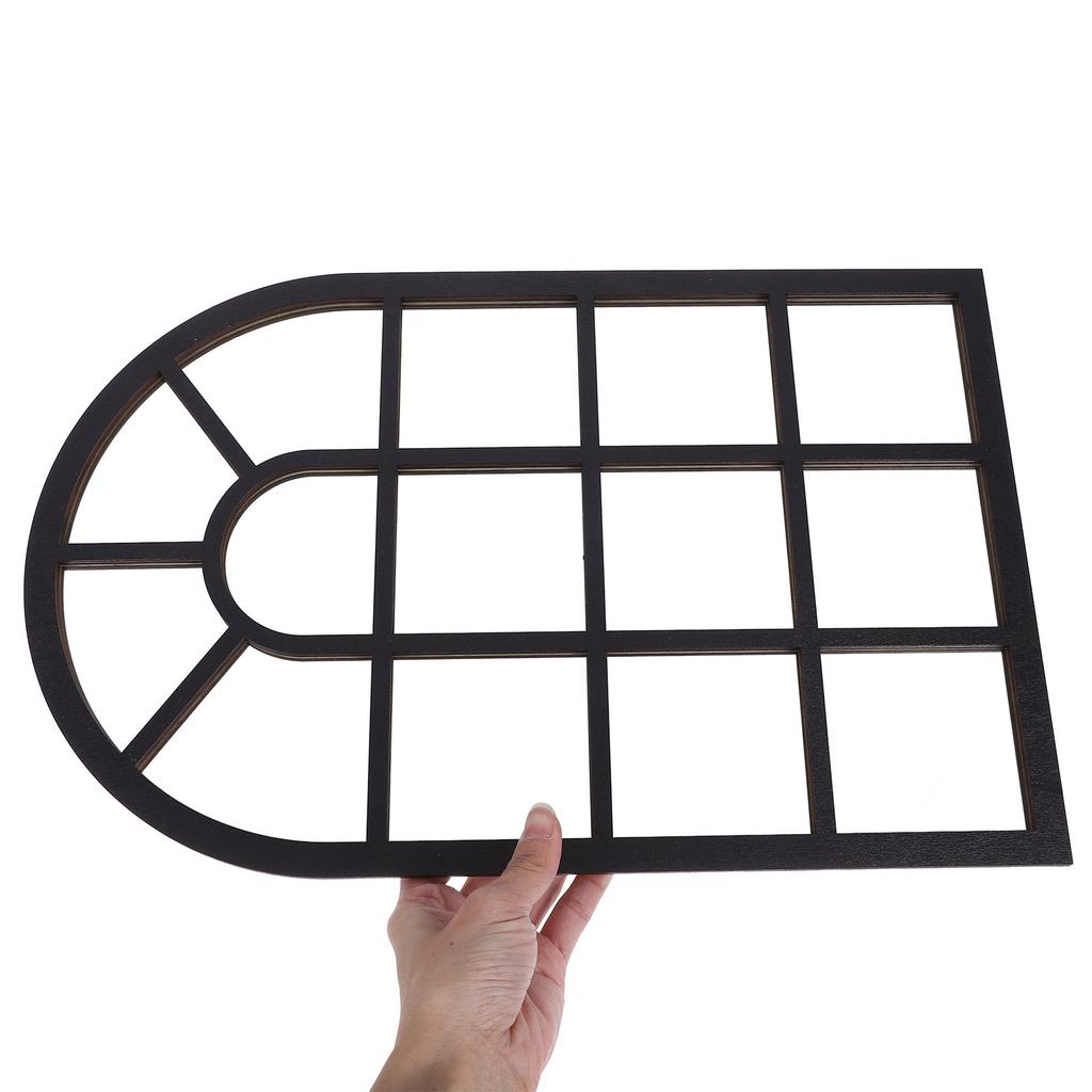 Extra Large Window Shaped Wall Decal Self Adhesive Wooden Frame Decor for Living Room Bedroom Indoor Space Rustic Farmhouse Vibe