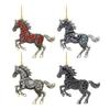 Horse Christmas Ornaments Sparkly Rhinestone Horse Car Rear View Mirror Charm 2D Flat Acrylic Auto Hanging Pendant Horse Lover Gifts for Women Men