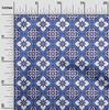 oneOone Cotton Flex Arctic Blue Fabric Floral & Tiles Moroccan Sewing Craft Projects Fabric Prints By Meter 40 Inch