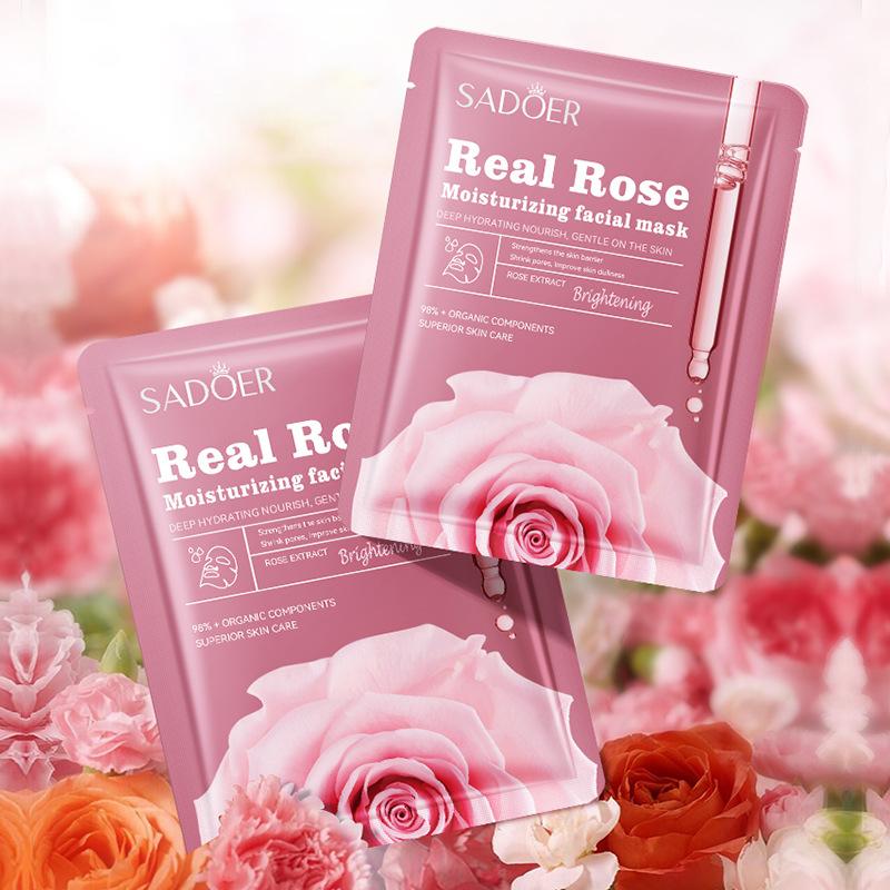 5 Stück SADOER Frucht-Blumen-Duft Gesichtsmaske Feuchtigkeitsspendend Anti-Falten Hydrierend Kamille Blaubeere Gesichtsmasken Hautpflege