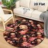 Demon Slayer Kimetsu No Yaiba Round Area Rug Carpet Rug For Living Room Bedroom Sofa Playroom Decor Nonslip Floor Mat