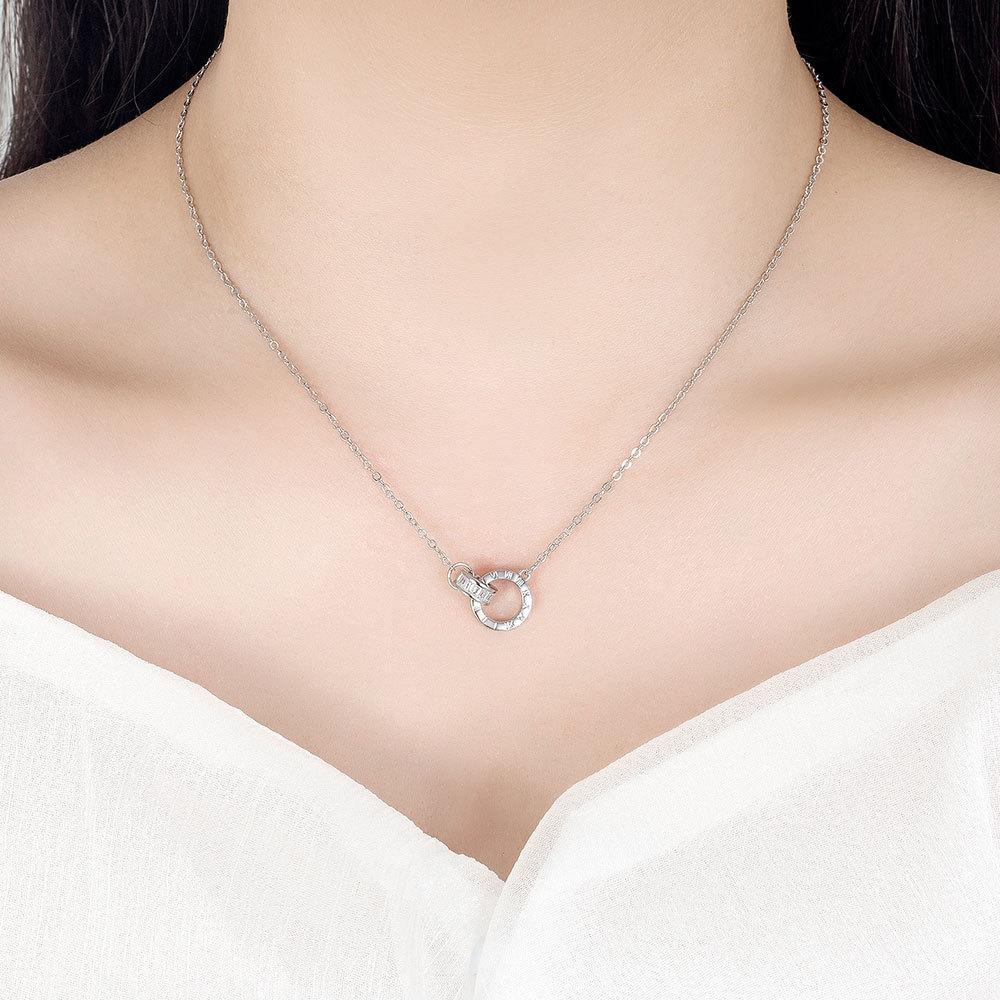 Romantic Elegant Roman Numeral Ring Necklace Bracelet Set Women's Premium Versatile Clavicle Chain Love Hand Jewelry