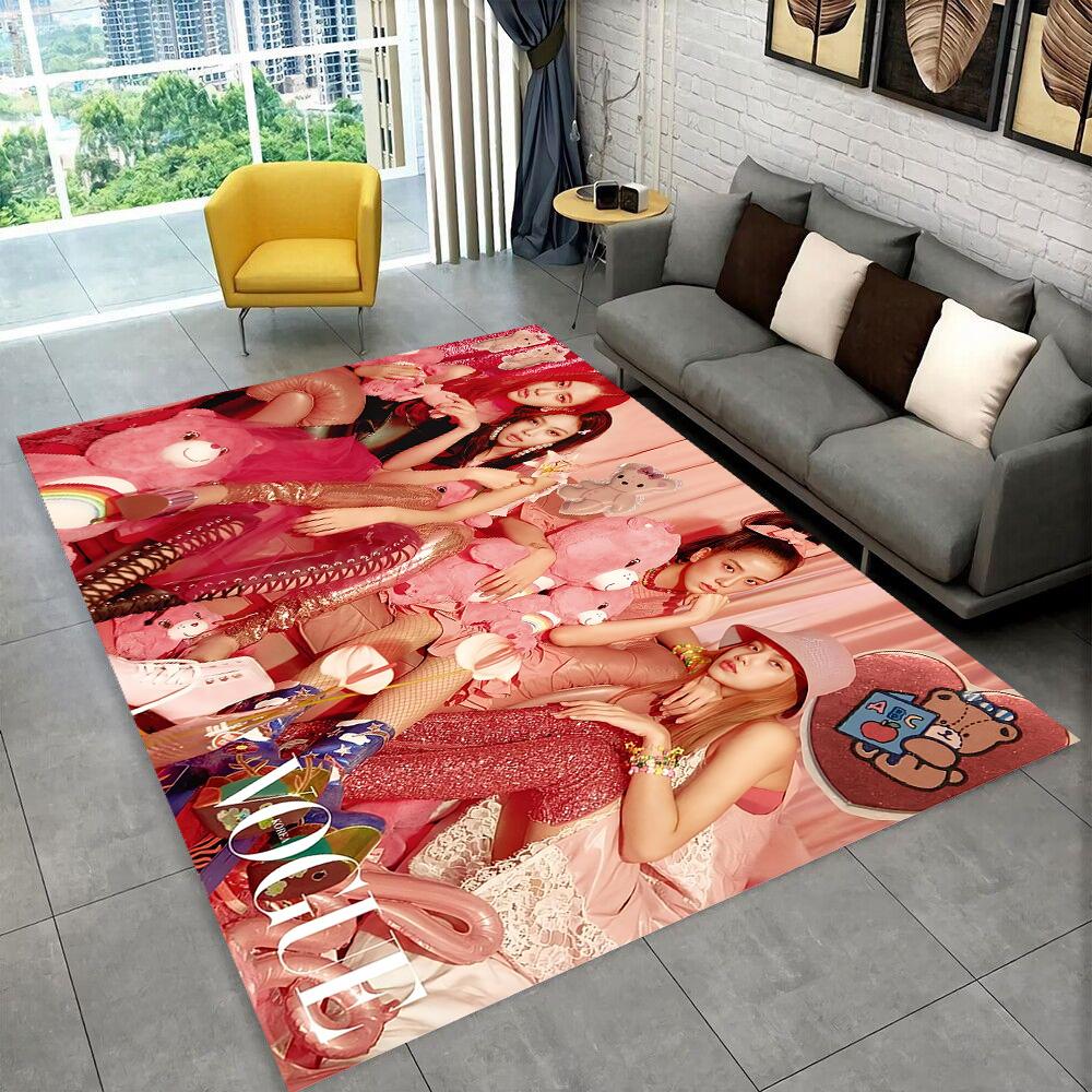 Kpop Girls 3D B-black and Pink-k HD Rug Carpet for Living Room Bedroom Home Decor,Floor Mat Non-slip Decoration for Sofa Doormat